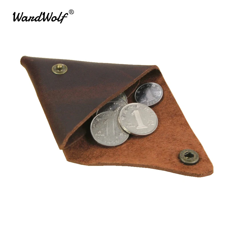 

WardWolf Coin Purse for Men Women Handmade Vintage Genuine Leather Small Coin Bag Holder Creative Lovely Wallet Little Gift
