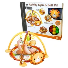 Baby Play Mat 3 In 1 Baby Play Mat Round Lion Turtle Crawling Blanket Infant Game Pad Play Rug Kids Activity Mat Gym Folding baby gym play mat rug living room non slip game blanket cartoon baby crawling mat baby kids gym activity game play mat