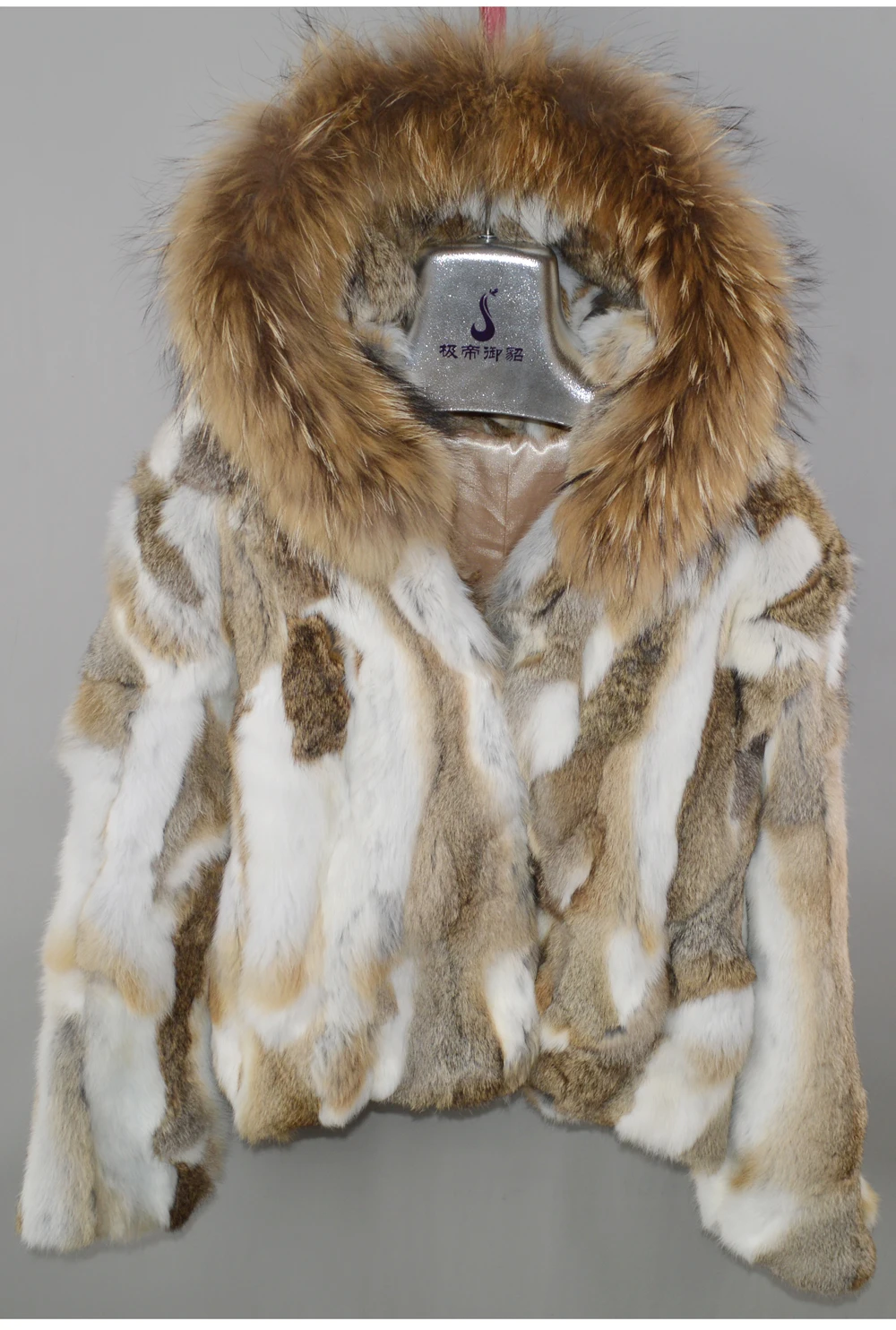Лидер продаж, Брендовое Женское пальто из натурального кроличьего меха, женская зимняя теплая куртка из натурального кроличьего меха, натуральный цвет, натуральный мех кролика, пальто