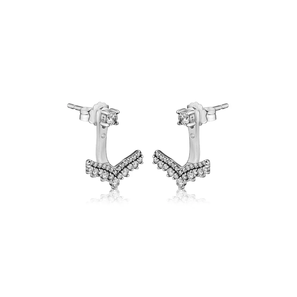 Серьги-гвоздики в виде принцессы, ювелирные изделия из стерлингового серебра для женщин, подарок на день Святого Валентина, модные серьги