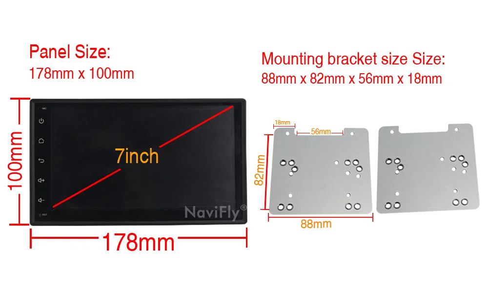 Cheap NaviFly universal 2 Din 2G+32G Android 9.1 Car Radio GPS Navigation for Nissan/Toyota/VW/Kia Quad Core 1024*600 HD 7708IC WIFI 5