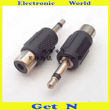 

10pcs Adapter Connector Converting 3.5 Mono Track Male to AV RCA Female 3.5-RCA Adapter