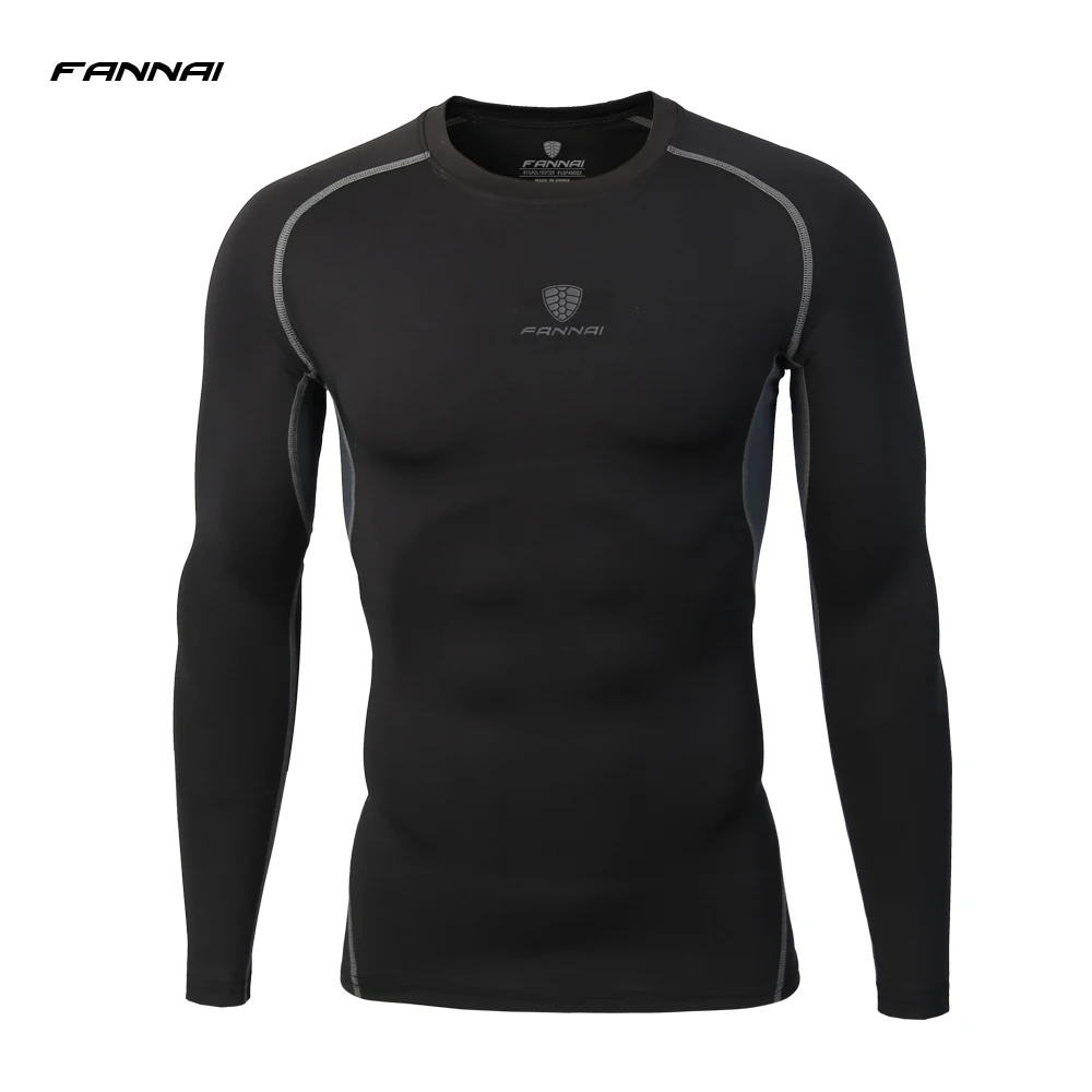 Newest Fitness Men Long Sleeve Exercise Casual T Shirt Men Thermal