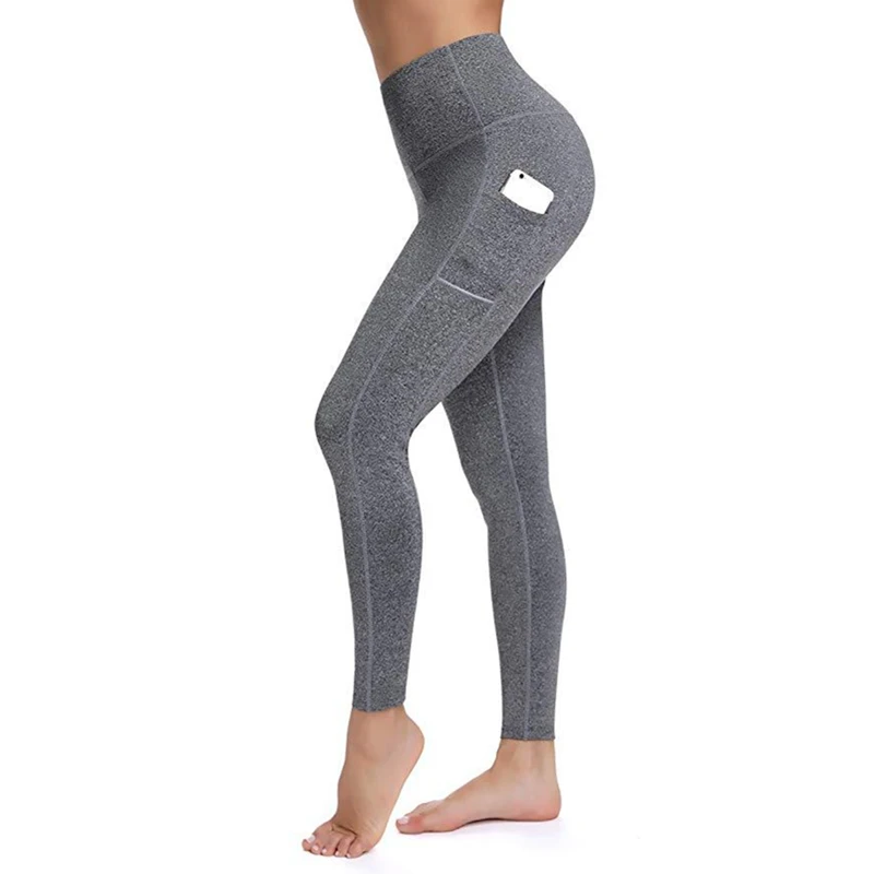 Leggings With Pocket Women Gym Tights Push Up Running Pants Workout High Waist Active Wear Yoga Pants Tummy Control Leggings