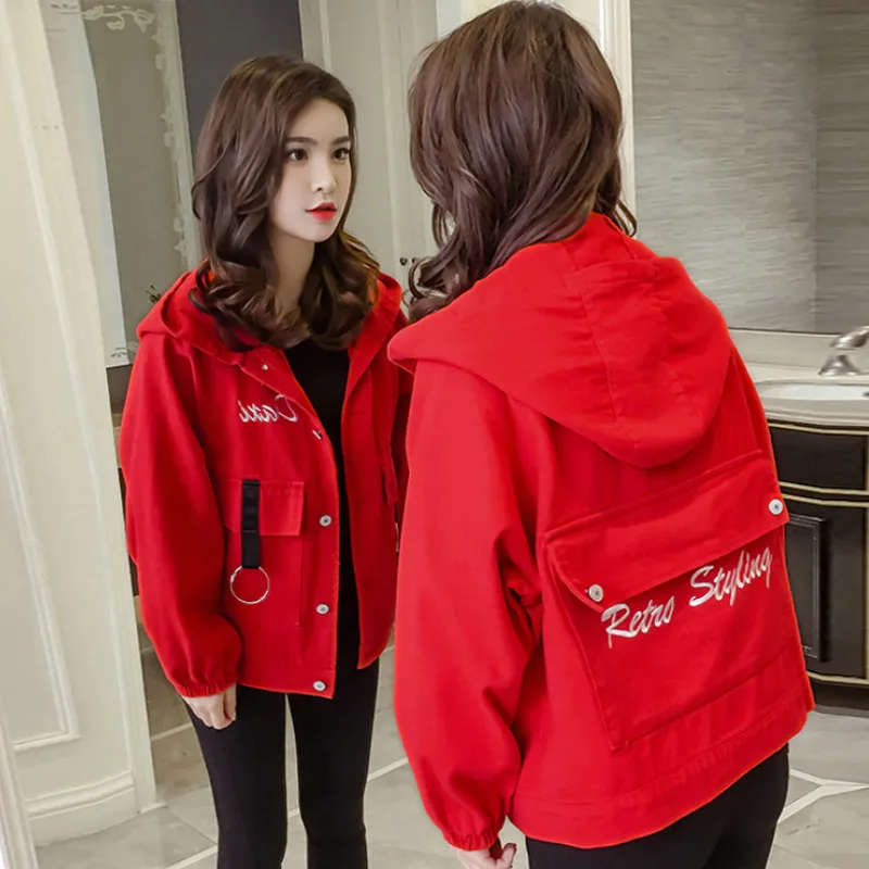 2019 spring autumn coat women Korean tide Embroidery simplicity loose Harajuku wild student short paragraph denim jacket female 2019 spring autumn coat women Korean tide Embroidery simplicity loose Harajuku wild student short paragraph denim jacket female