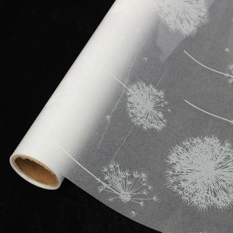 Dandelion Home Decoration 40x200cm Removable Recyclable Frosted Glass Window Film Flower Sticker