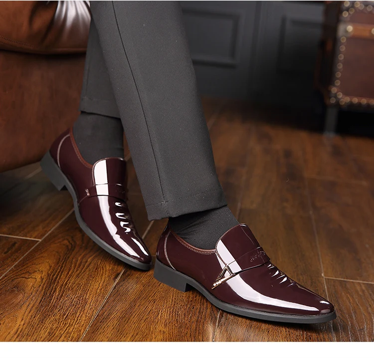 

New Fashion 2018 Spring and Autumn Formal PU Shoes Vintage Comfortable Leather Shoes Men Zapatillas Hombre Cuero Size 38-44 Ff5