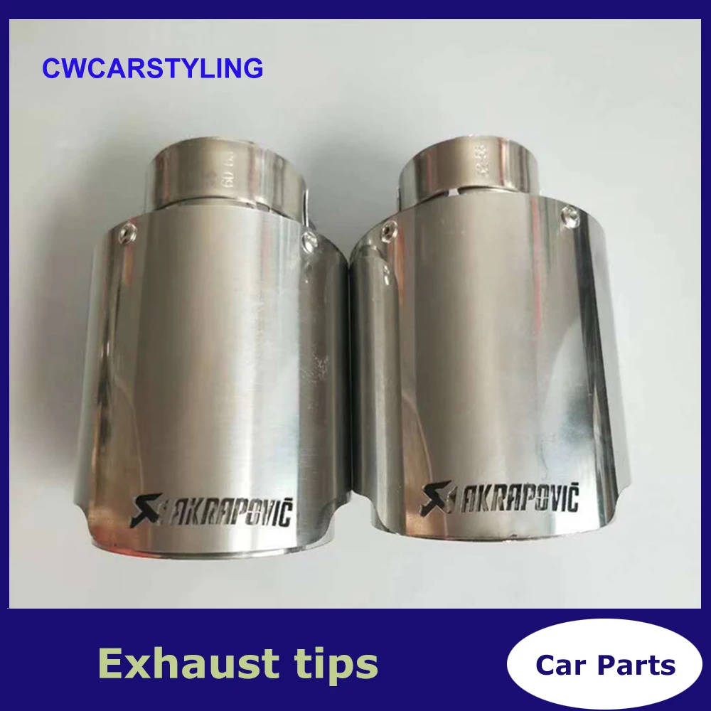 

1 Piece: car styling Inlet 51mm to Outlet 89mm Ak 304 stainless steel Exhaust Tip, Escape Akrapovic Muffler Tip