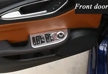 

For Alfa Romeo Giulia 2017 Car-styling ABS Chrome Car Window Lift Switch Button Frame Cover Panel Trim Stickers Accessories 4pcs