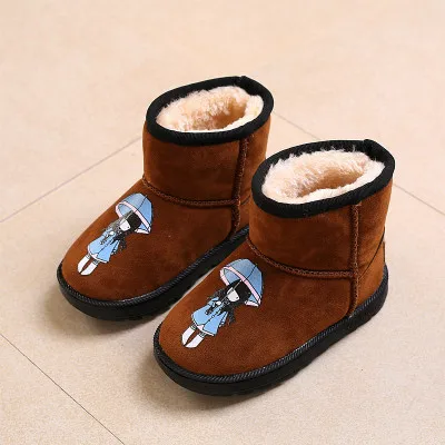 Девушки зимние ботинки bota infantil анти-felpa детская обувь для детей теплые сапоги tenis infantil однотонные зимние ботинки - Цвет: Коричневый