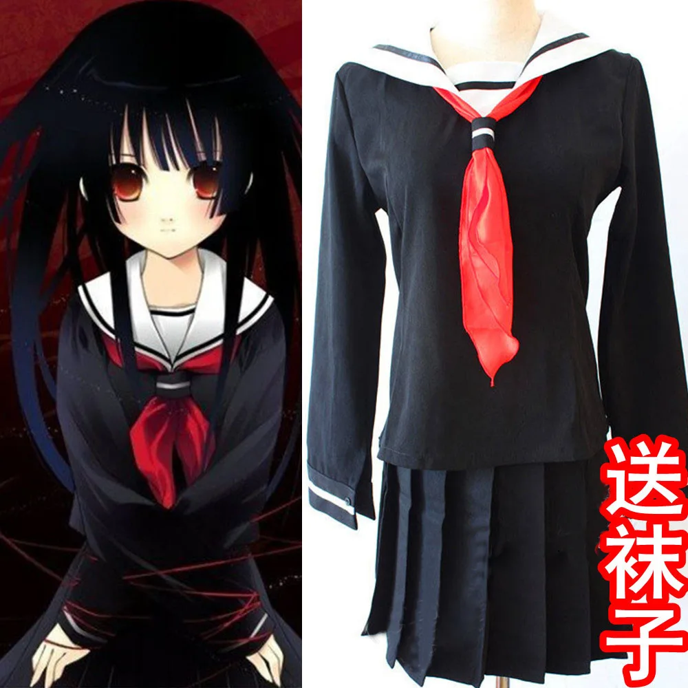 Hell Girl/Jigoku Shoujo Ai Enma школьная униформа моряка Косплей Костюм Платье Бесплатная