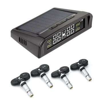 

1PCS Tire Pressure Alarm Sensor Monitor System Internal Tpms Car Display Temperature Warning Solar Power Charging