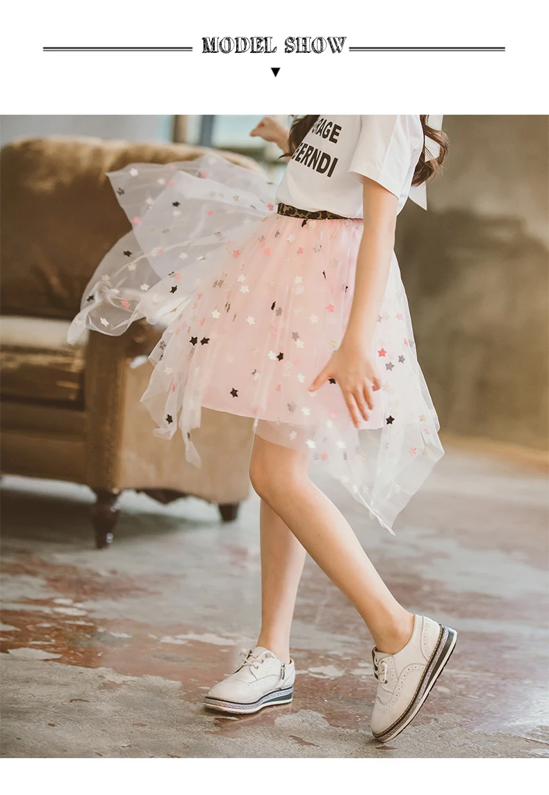 Детская юбка для девочек,, асимметричная сетчатая юбка для девочек 6, 8, 9, 10, 11, 12, 14 лет, модная юбка для подростков, Корейская одежда