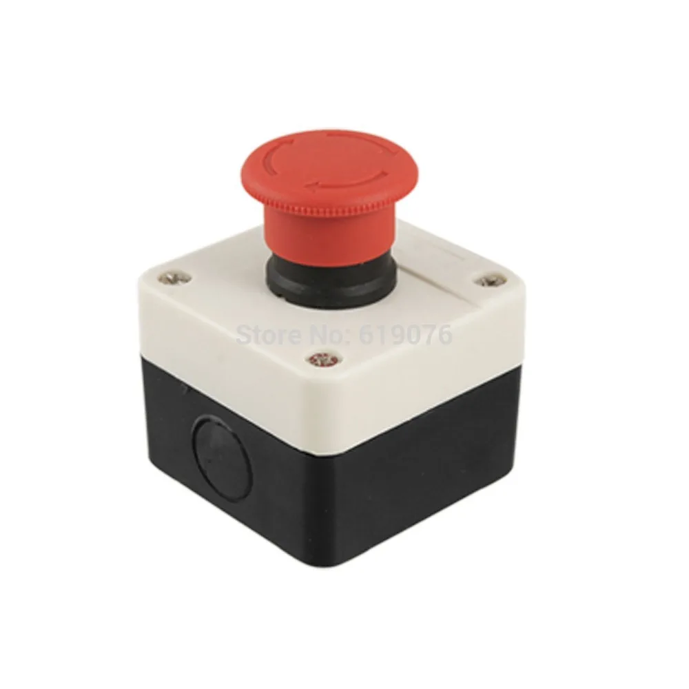

Red Sign Mushroom Emergency Stop Push Button Switch Station 1 NC Normally Closed C