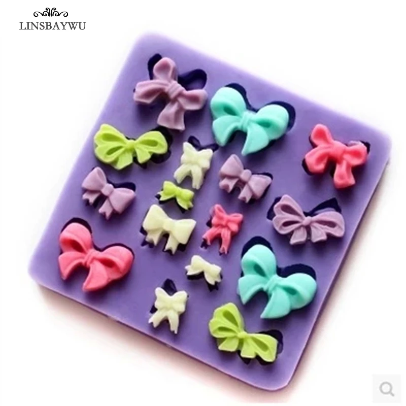 LINSBAYWU горячая Распродажа силиконовые формы Fondant (сахарная) Украшение бантом форма