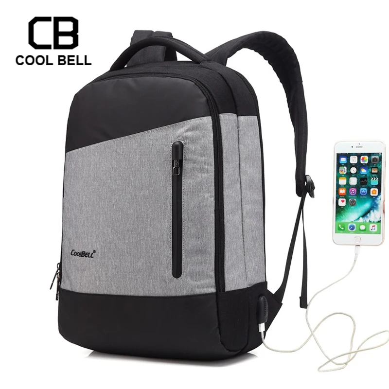 

15.6 inches Laptop Backpack Men Fashion School Bags Large Capacity Backpacks Nylon Waterproof External USB Charge Men's Backpack