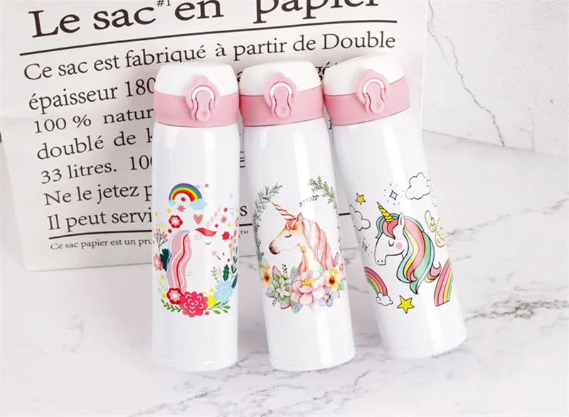 Cute Cartoon Unicorn Vacuum Thermos Stainless Steel Thermocup Travel Thermal Bottle Coffee Cup Insulated Water Bottles11