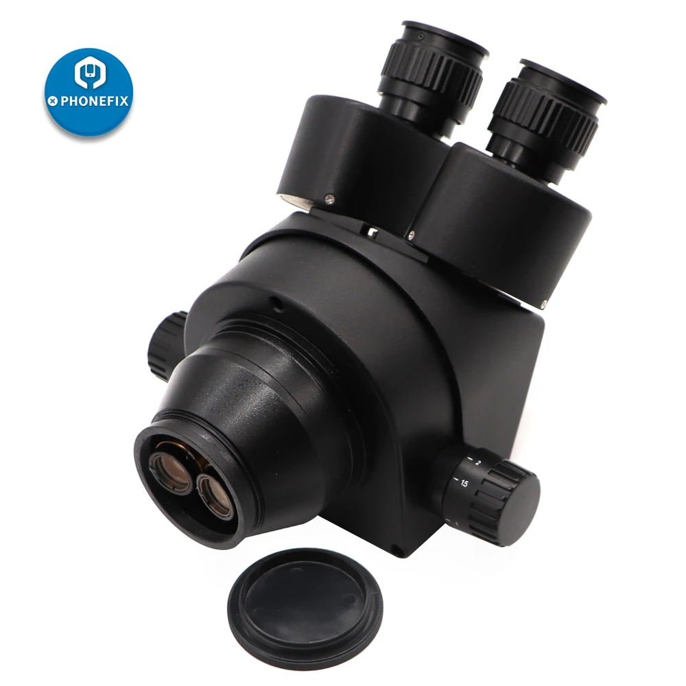 Черный Simul focal 7-45X Тринокулярный Стерео микроскоп части головки WF10X 20 мм окуляр линза синхронный зум микроскоп PCB припой