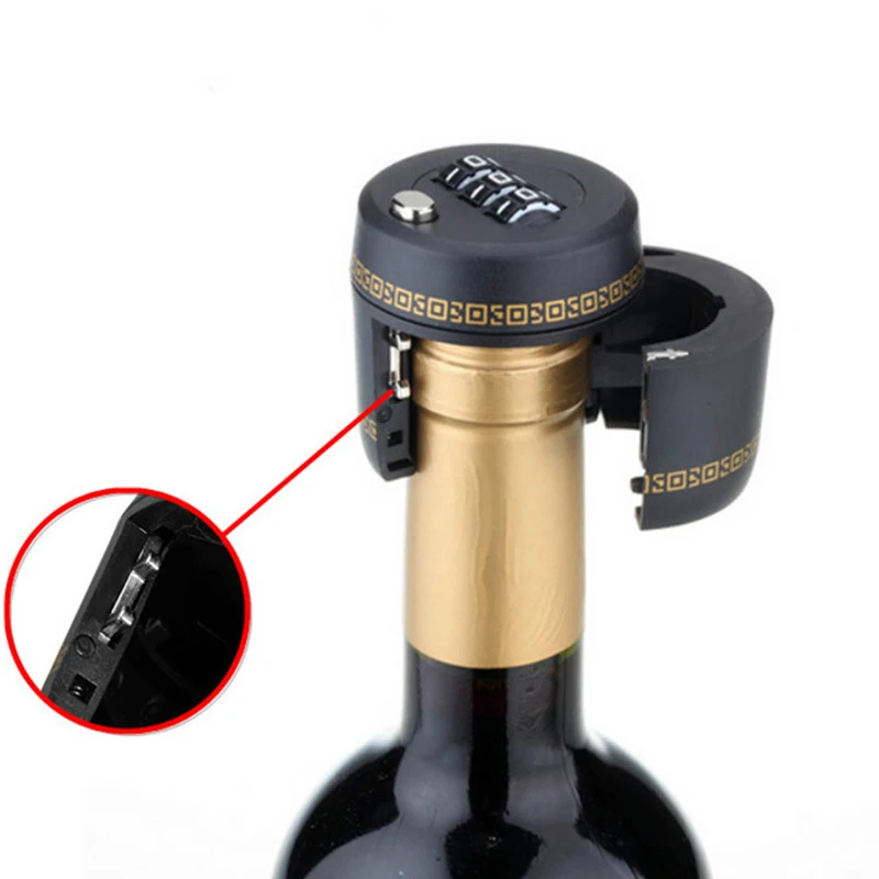 

New Plastic Bottle Password Lock Combination Lock Wine stopper vacuum plug Fechadura Picks Candados Stopper Preservation