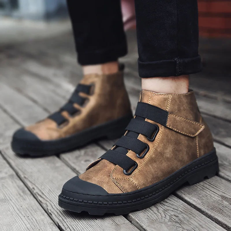 Autumn Genuine Leather Boots Men 2018 Classic All Black High Quality Shoes Fashion Students High Top Skate Shoes for Male 39-44 Autumn Genuine Leather Boots Men 2018 Classic All Black High Quality Shoes Fashion Students High Top Skate Shoes for Male 39-44