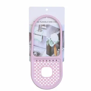 Креативная Складная подставка на раковину, держатель губки для мыла, вешалка для слива, крючок для кухни, аксессуары для ванной комнаты - Цвет: Розовый