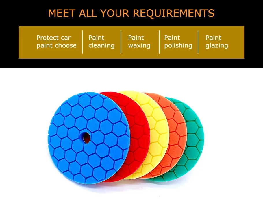 HUTU Car Polishing Pad Set Professional Car Polishing Product For Auto 5 Inch Car Sponge Buffing Waxing Pad For Car Polishier car wash water