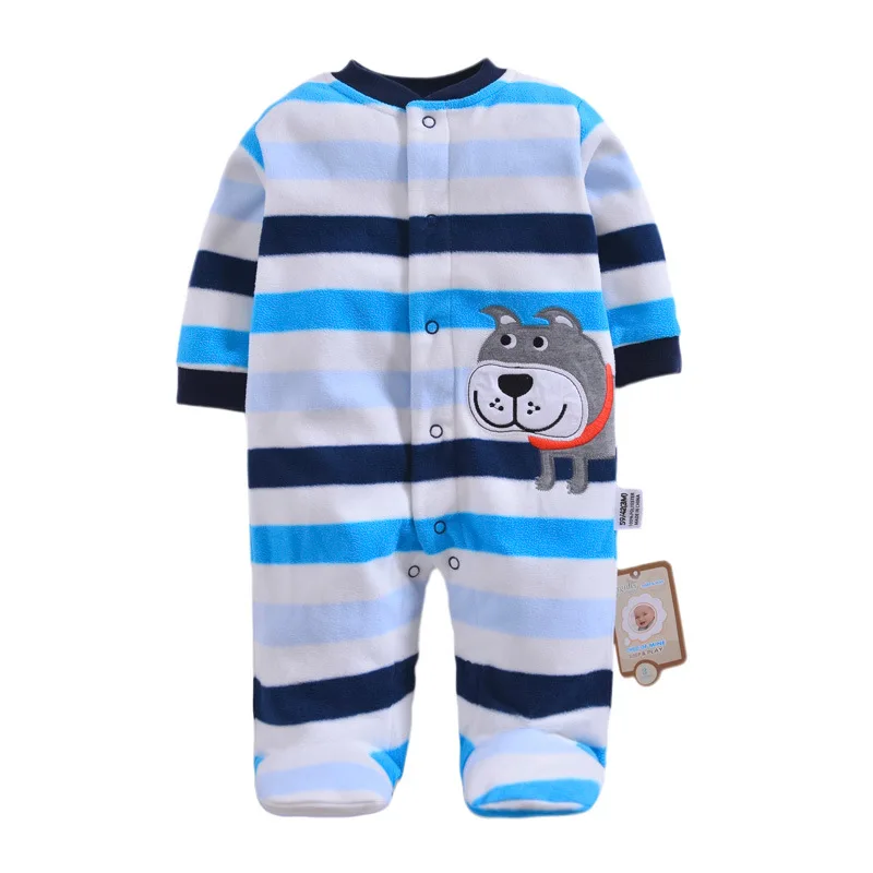 Baby Pajamas Winter Fleece Cute Baby Overalls Warm Newborn Clothes