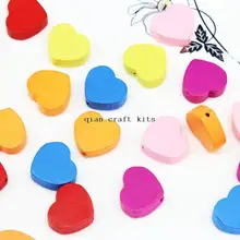 700 шт Разноцветные 17 мм деревянные бусины в форме сердца макраме конопли, красочные расписные деревянные наборы для рукоделия