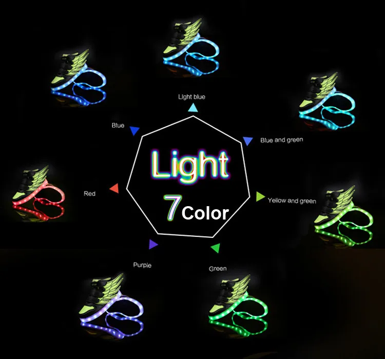 Мальчик в Девочке Детский LED Магия Блестящие Крылья Свет Светящиеся Дети Тапки