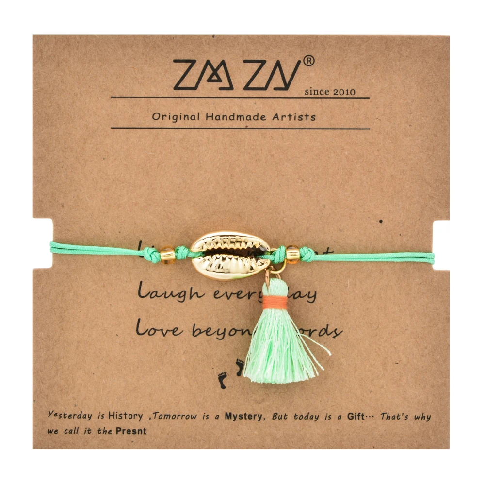 

ZMZY New Tassel Shell Bracelets For Women Boho Beach Beads Bracelet Anklet Handmade Adjustable Bohemian Jewelry Gift Love Gift