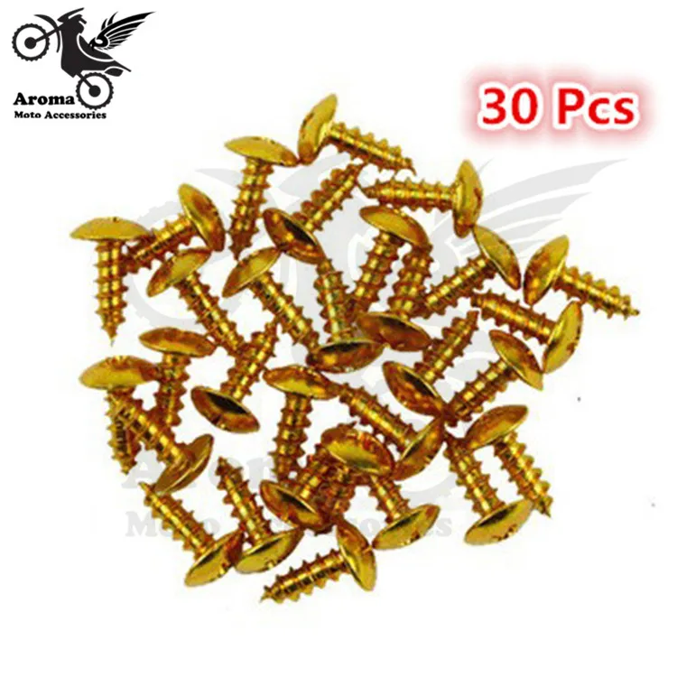 30pcs 6 colors red blue yellow purple silver black decal motocross nuts bolts 2cm motorbike parts decal Off-road dirt pit bike accessories colorful decoration motocross pointed screw moto screw motorcycle tip Motorcycle Screw Caps Motorcycle Fasteners Motorcycle Screws Motorcycle Accessories