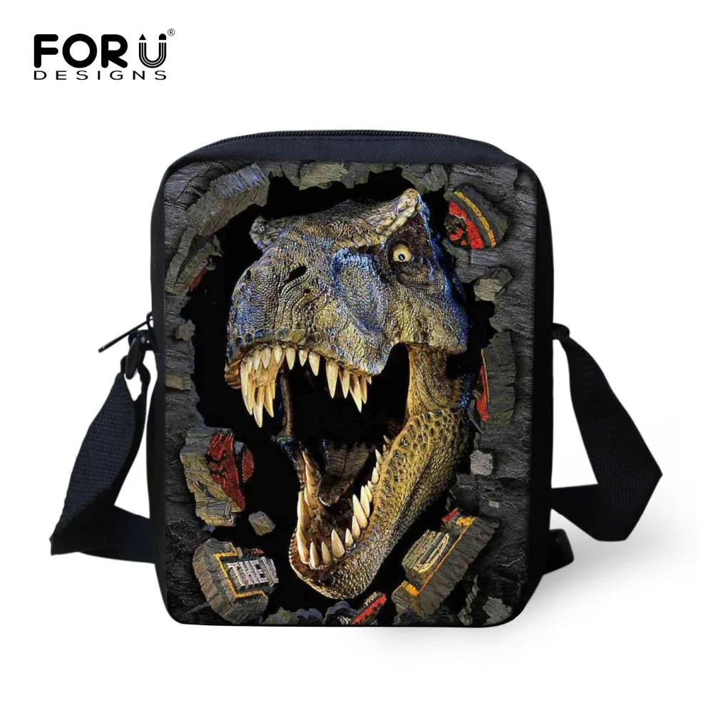 FORUDESIGNS 3D Dinosaurs Animal Prints font b Men b font Messenger font b Bag b font