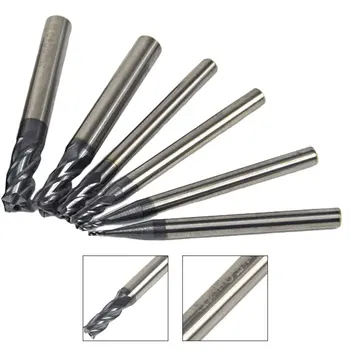 

1/2/3/4/5/6mm 4 Flute Solid Carbide CNC Milling Cutter Tungsten Steel End Mill Straight Shank
