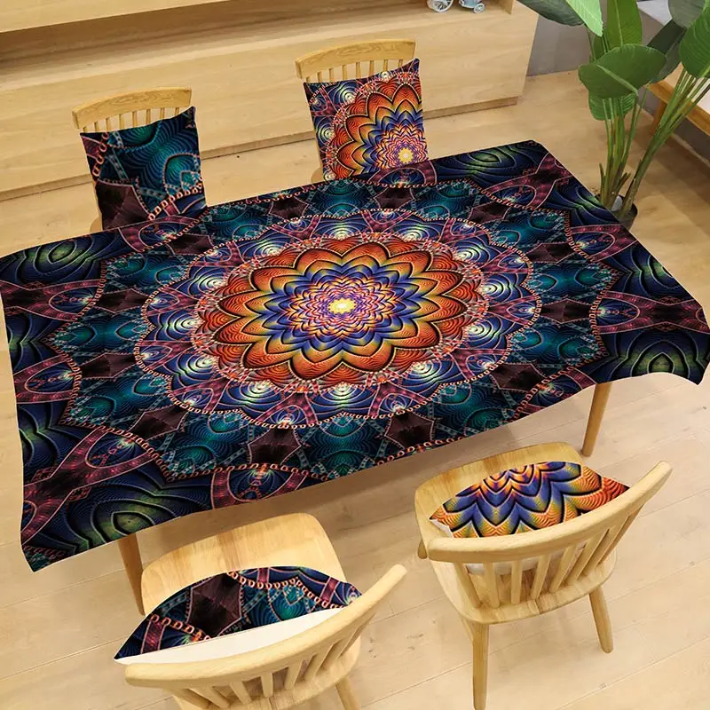 Скатерть с изображением мистической мандалы, прямоугольная скатерть с принтом, покрытие для обеденного стола, кухонный домашний декор, гостиничный текстиль - Цвет: ZB-MT1