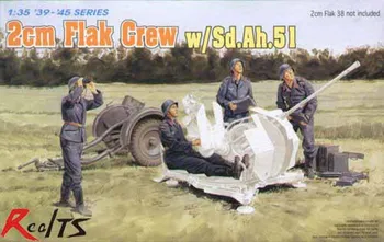 

RealTS Dragon 6368 WW II 2cm FlaK Crew w/Sd Ah 51 trailer 4 Figures