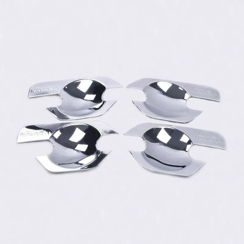 

FUNDUOO For Nissan Navara Frontier D40 4 Door 2005-2013 New Chrome Side Door Handle Cover Bowl Trim Sticker Car Accessories