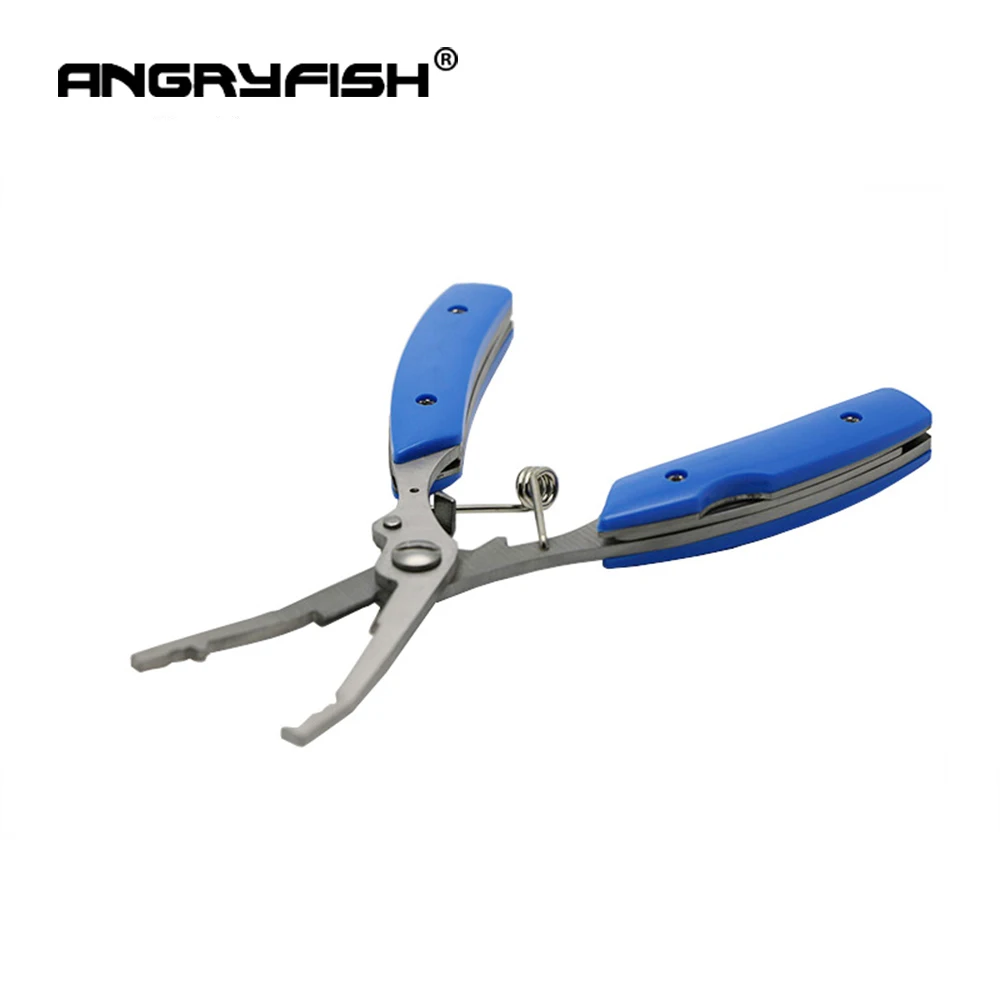 

ANGRYFISH Fishing Line L3 Fishing Tools Multifunction Tool Pliers Cut Line Lure Bait /Scissors Fishing Plier Blue Color
