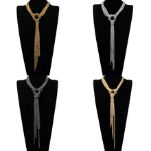 BK Fashion Bohemian Tassels Fringe Chain Choker Collar Choker Pendant Bib Necklace stylish coin fringe metal choker necklace