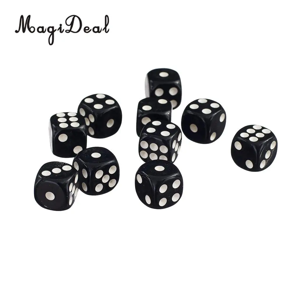 MagiDeal 50x12mm Opaque Acrylic Six Sided Spot Dice D6 for Friends Family Party Club Play D&D RPG TRPG Games Funny Toys 7 Colors