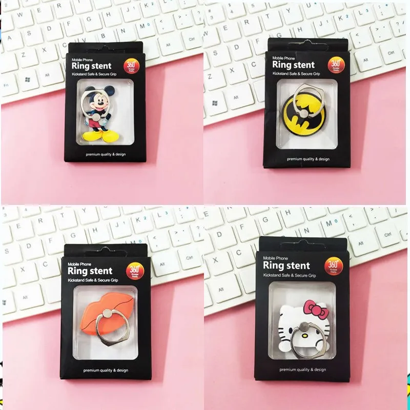 Ring Stand Lovely Bracket for Samsung iphone huawei Cute Cartoon Full Degree Mental Phone holder Finger Smartphone Accessories