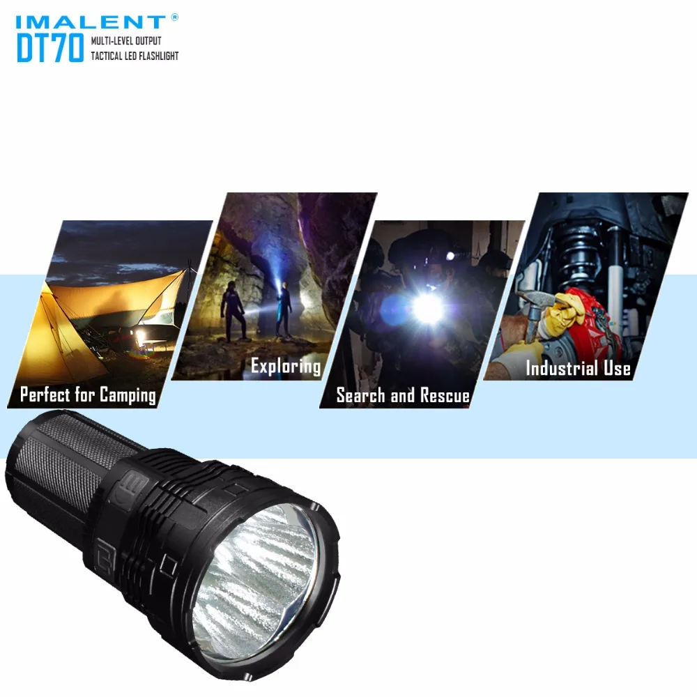 IMALENT DT70 перезаряжаемый фонарь 4 CREE XHP70 светодиодный Макс 16000 люмен дальность луча