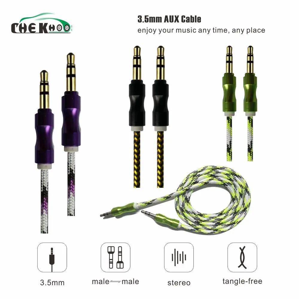 М 1 м нейлоновый разъем аудио кабель мм от 3 5 до Aux мужчины Kabel Plug автомобильный
