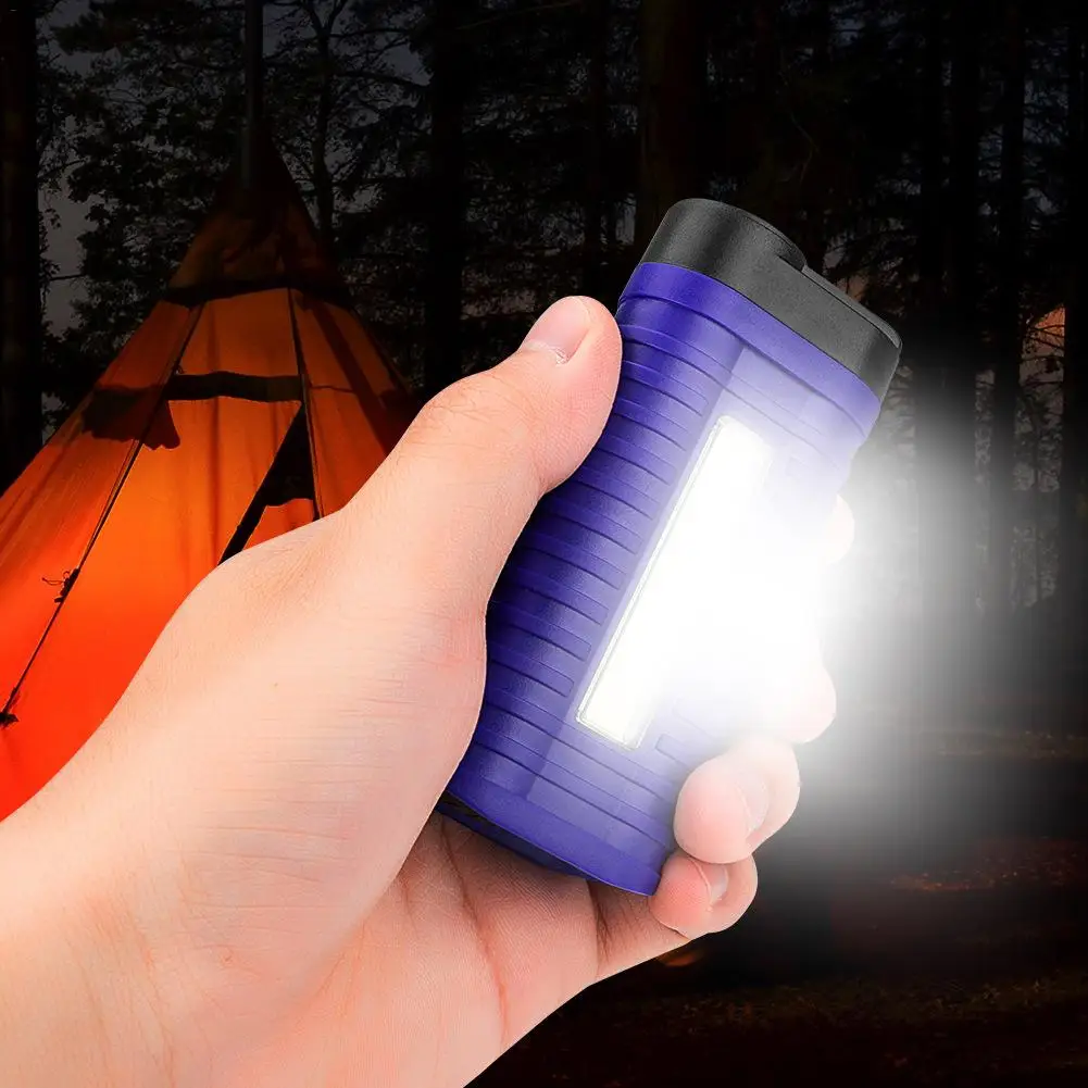 

LED Flashlight USB Charging COB Portable Flashlight ABS Durable Blue Night Light Riding Camping Night Fishing LED Flashlight