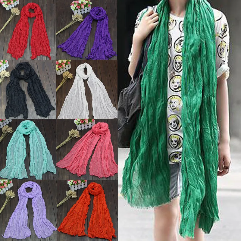 

Fashion 1PC Colors Women Candy Soft Winter Warm Scarf Long Voile Scarfs Gift Female