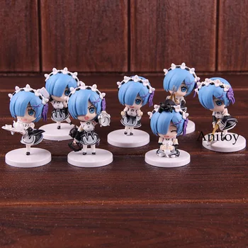 

Re:Life in a Different World from Zero Re:Zero Rem Figure Q Version PVC Action Figures Collectible Model Toys 7pcs/set