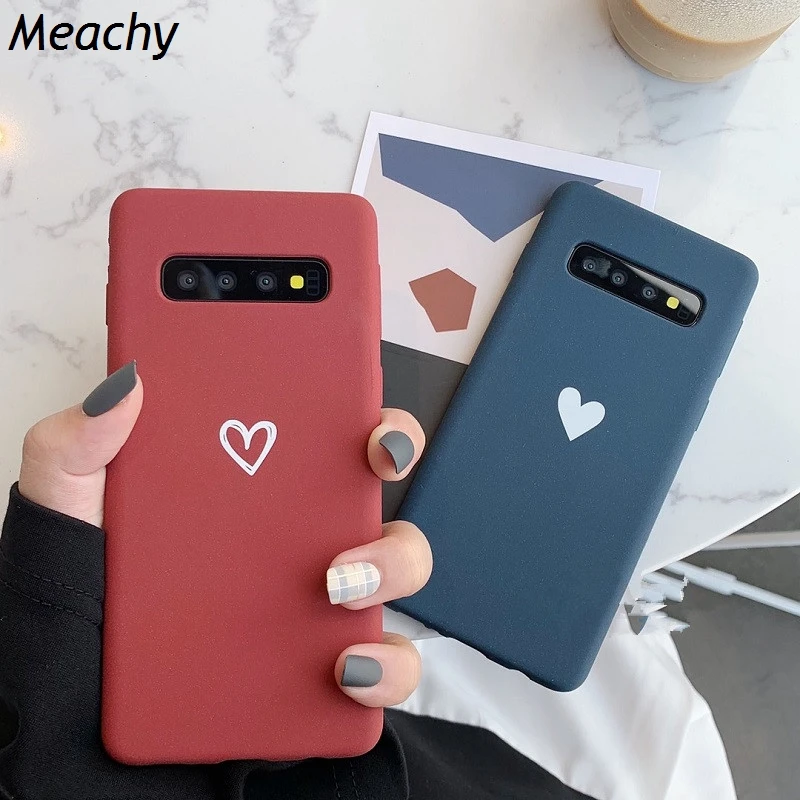 Meachy простой чехол для телефона с сердечками для samsung Galaxy S10 S10 Plus S10e S9 S8 Plus Note 9 8, Модный мягкий чехол из ТПУ