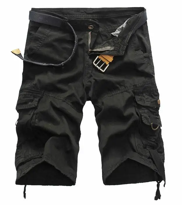 HOT 2019 Summer Cargo Multi pocket bermuda masculina Knee Length straight Camouflage and solid Cotton cargo overalls short homme HOT 2019 Summer Cargo Multi pocket bermuda masculina Knee Length straight Camouflage and solid Cotton cargo overalls short homme