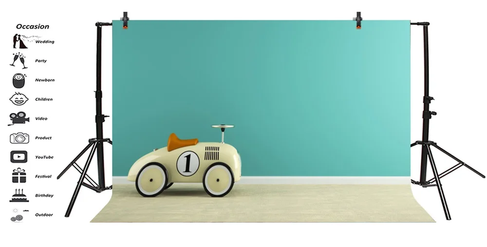 Laeacco синяя стена деревянный пол автомобиль игрушка ребенок день рождения фотографические фоны Индивидуальные фотографии фоны для фотостудии