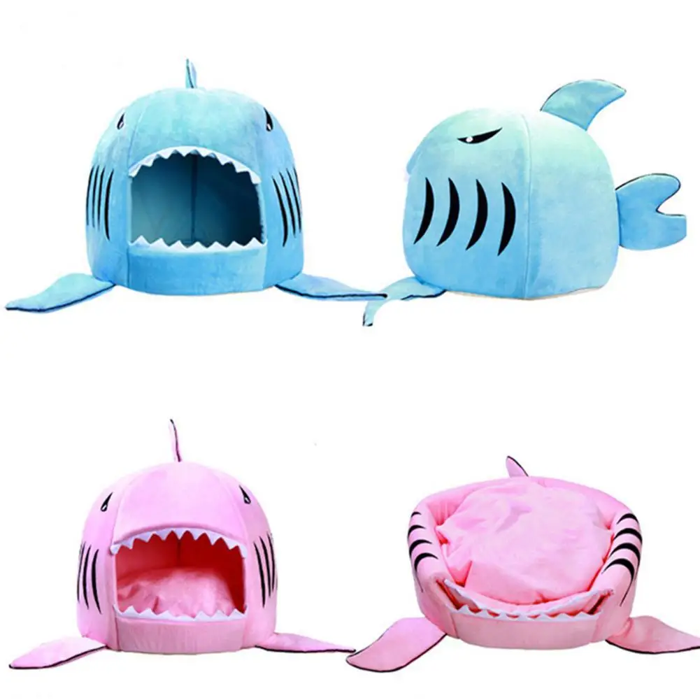 

Folding Thicken Cartoon White Teeth Shark Shape Pet Nest for Dogs
