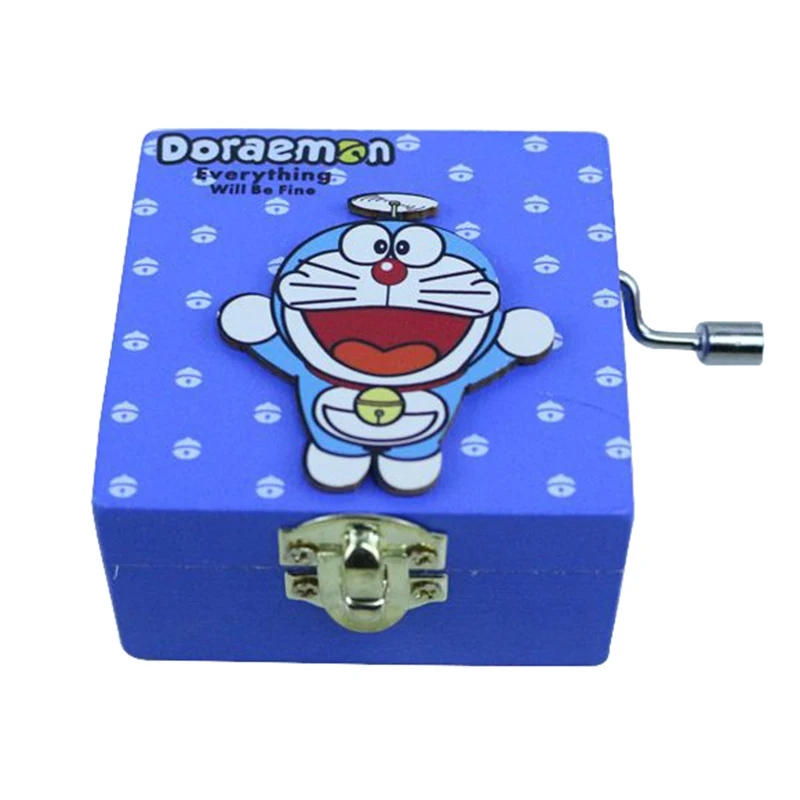 

Wooden Cute Cat Music Box Creative Home Decor Hand-Cranked Mechanical Clockwork Crafts Ornaments Doraemon Music Box Gift